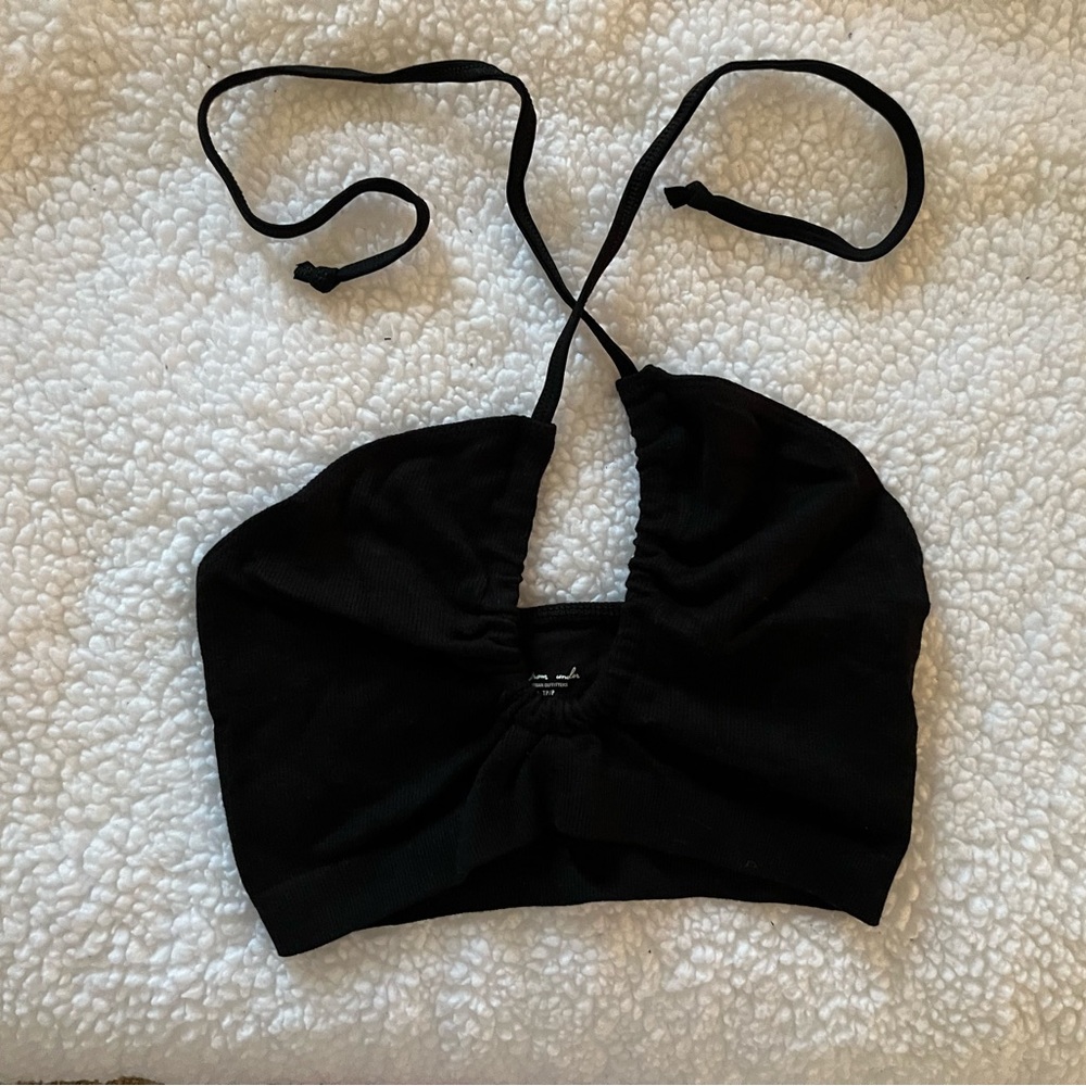 Urban Outfitters Out from Under Black tie front Crop Top